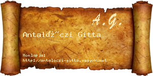 Antalóczi Gitta névjegykártya